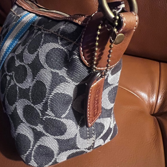 COACH DEMI SIGNATURE DENIM W/ STRIPE Y2K Vintae - Picture 4 of 16